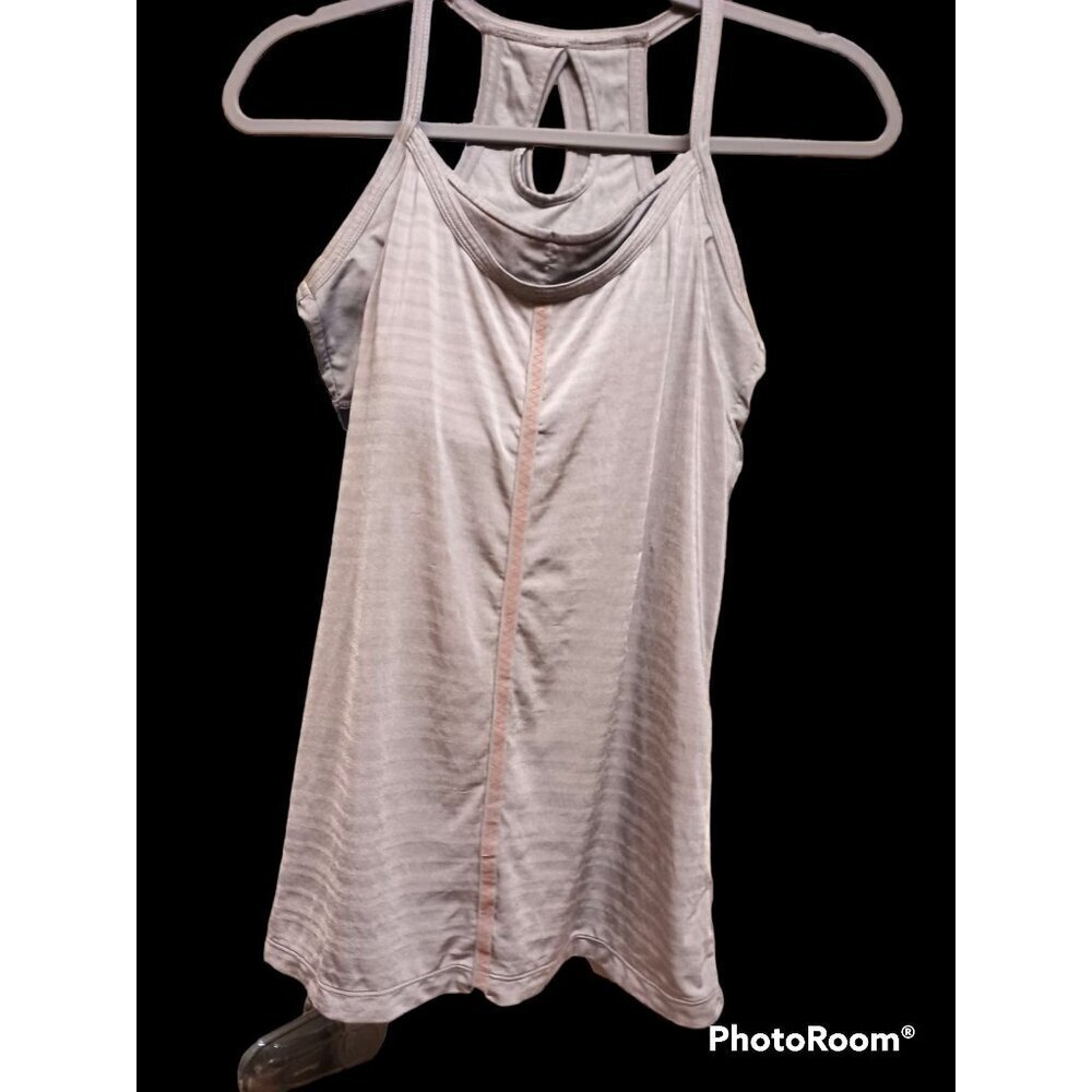 Athleta Reflective Built in Bra Athleisure Racerback Size Small Tank Gray